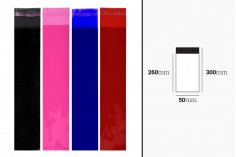 Beutel 50x300 mm transluzent mit Selbstklebeverschluss in verschiedenen Farben - 100 Stück