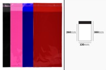 Çeşitli renklerde kendinden yapışkanlı kapatmalı 130x300 mm yarı saydam çantalar - 100 adet
