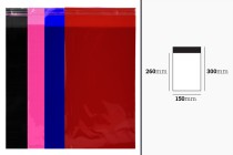 Çeşitli renklerde kendinden yapışkanlı 150x300 mm yarı saydam torbalar - 100 adet