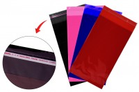 Sachets 150 x 300 mm semi-transparents avec fermeture adhésive en différentes couleurs - 100 pcs