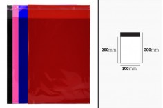 Sachets 190 x 300 mm semi-transparents avec fermeture adhésive en différentes couleurs - 100 pcs
