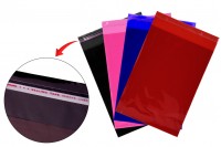 Sachets 190 x 300 mm semi-transparents avec fermeture adhésive en différentes couleurs - 100 pcs