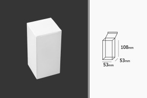 Boîte en papier de couleur blanche 53 x 53 x 108 mm - 20 pcs-εικόνα_διαστάσεις