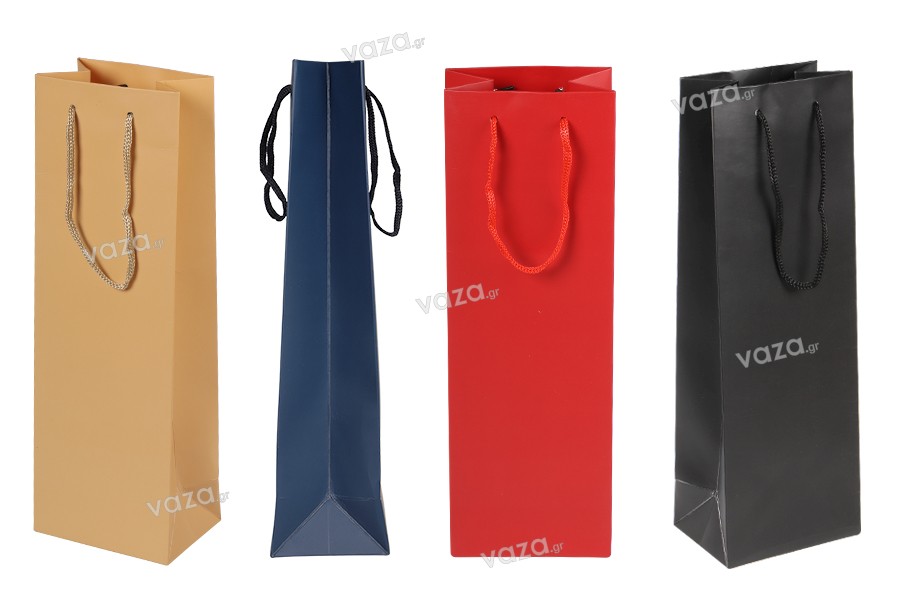 Sacs en papier pour bouteilles de vin 120 x 85 x 360 mm - 12 pcs