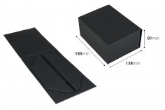 Cardboard box in black color with magnetic closure 185x138x81 mm - 12 pcs