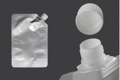 Συσκευασία (ασκός) αλουμινίου τύπου Doy Pack 500 ml με πλαϊνό λευκό καπάκι ασφαλείας - 50 τμχ