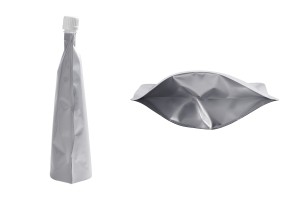 Gourde (type Doypack) en aluminium de 200 ml, avec bouchon blanc - paquet de 50 pièces-3