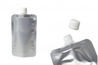 Aluminum Doypack stand-up spout pouch, 200 ml with a white cap  - 50 pcs