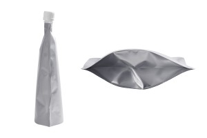 Gourde (type Doypack) en aluminium de 300 ml, avec bouchon blanc - paquet de 50 pièces-εικόνα_σύνθεση