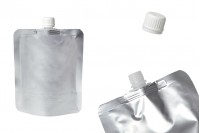 Aluminum Doypack stand-up spout pouch, 300 ml with a white cap  - 50 pcs