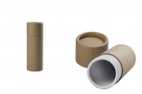 Brown kraft paper tube box (white inside) in size 40x116 mm for vials and bottles - 12 pcs