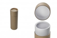 Petite boîte cylindrique en kraft de couleur marron (intérieur blanc) 40 x 116 mm pour flacons - 12 pcs