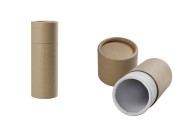 Brown kraft paper tube box (white inside) in size 59,6x165 mm for vials and bottles - 12 pcs