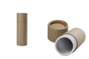Scatolina cilindrica in carta kraft marrone (parte interna di colore bianco 42x125 mm per flaconi– 12 pz 
