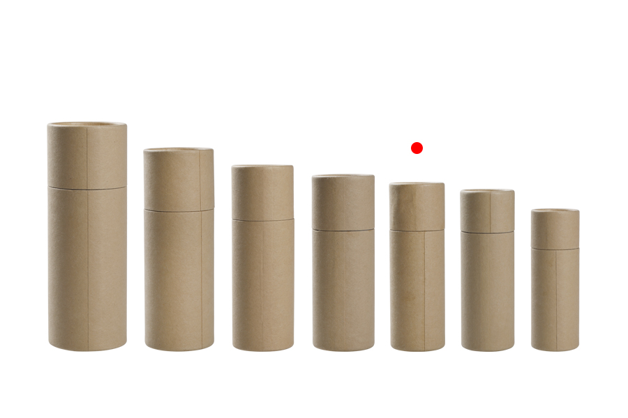 Petite boîte cylindrique en kraft de couleur marron (intérieur blanc) 42 x 125 mm pour flacons - 12 pcs