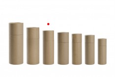 Petite boîte cylindrique en kraft de couleur marron (intérieur blanc) 46 x 134 mm pour flacons - 12 pcs