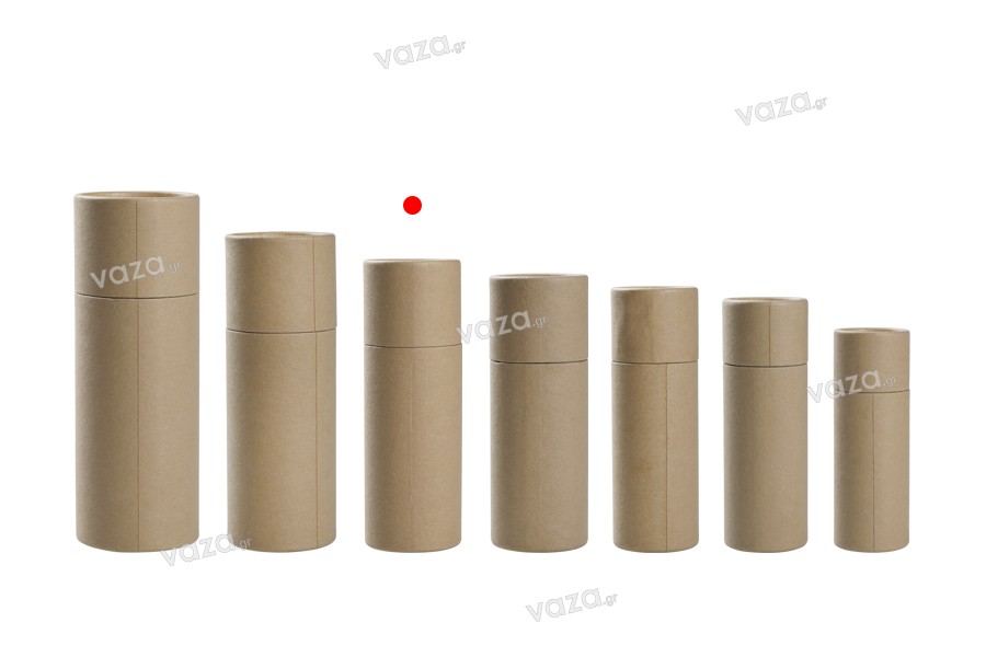 Petite boîte cylindrique en kraft de couleur marron (intérieur blanc) 46 x 134 mm pour flacons - 12 pcs