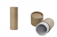 Boîte cylindrique kraft pour flacons (revêtement interne blanc) 51x145mm - paquet de 12 pièces