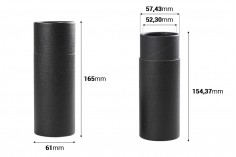 Boîte cylindrique (intérieur noir) 61 x 165 mm pour flacons - 12 pcs