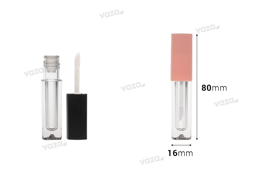 Acryletui für Lipgloss 2 ml mit Deckel - 6 Stück