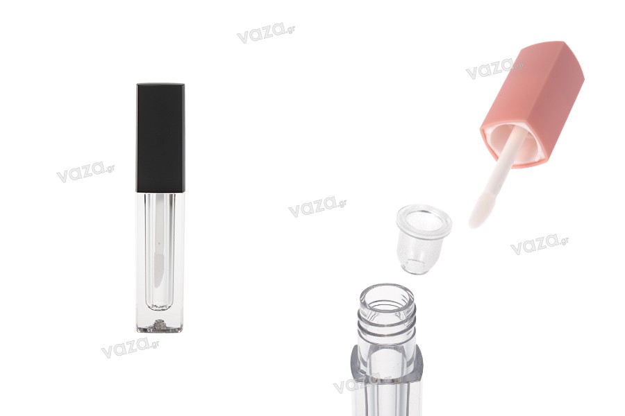 Etui en acrylique pour gloss à lèvres de 2 ml avec couvercle - 6 pcs