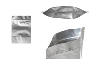 Sachets en aluminium (type Doypack) 90 x 30 x 130 mm avec fermeture zip et possibilité de thermoscellage - 100 pcs