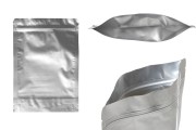 Σακουλάκια αλουμινίου τύπου Doy Pack 180x40x260 mm με κλείσιμο "zip" και δυνατότητα σφράγισης με θερμοκόλληση  - 100 τμχ