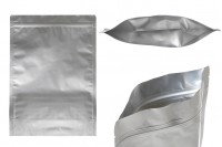 Aluminum Doypack stand-up pouch, 250x50x350 mm with zipper, heat sealable, 100 pcs 