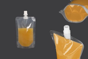 Sacchetto del becco tipo Doy Pack trasparente da 200 ml con tappo bianco-εικόνα_σύνθεση
