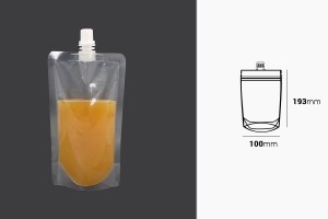 Gourde transparente (type Doypack) 250 ml avec bouchon blanc-εικόνα_διαστάσεις