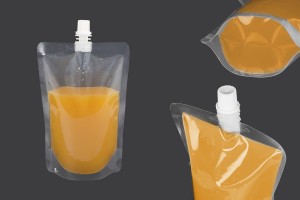 Packungstyp (Beutel) Doy Pack transparent 380ml mit weißem Deckel-εικόνα_σύνθεση