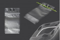 Doy Pack Typ 350 ml transparent mit Reißverschluss und Löchern für Strohhalm und Transport
