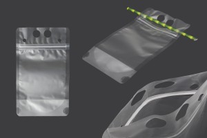 Doy Pack Typ 350ml transparent mit Reißverschluss und Löchern für Strohhalm und Transport-εικόνα_προϊοντική