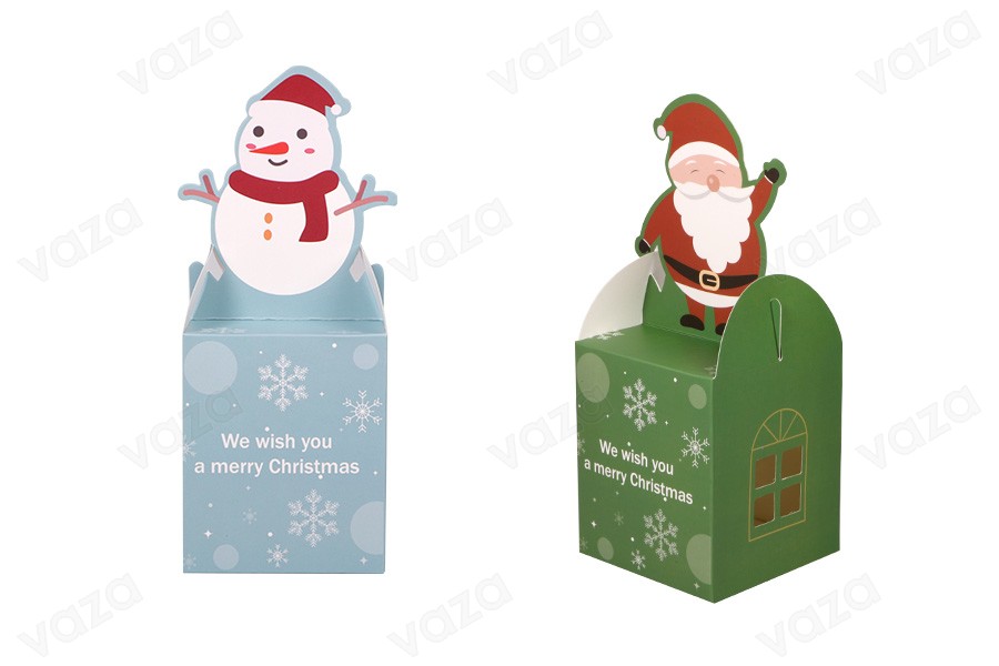 Weihnachtliche Papierbox 85x85x100 mm für Geschenke - 25 Stück Weihnachtliche Papierbox 85x85x100 mm für Geschenke - 25 Stück-photo_produit