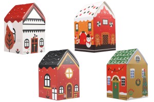 Christmas paper gift box 85x85x140 mm - 10 pcs-1