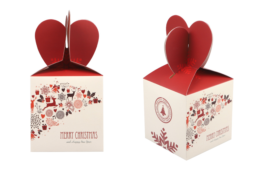 Christmas paper gift box 90x90x155mm - 10 pcs