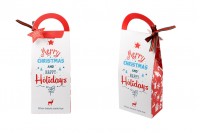 Christmas paper bag 105x60x275 mm with handle - 10 pcs