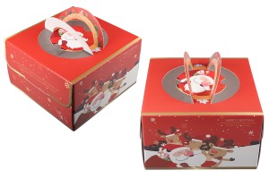 Christmas paper gift box 250x250x150 mm with handle - 10 pcs-1