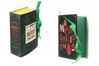 Christmas paper box 90x130x45 mm in book shape with ribbon - 10 pcs