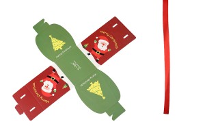 Christmas paper gift box 80x70x90 mm with ribbon - 10 pcs-6