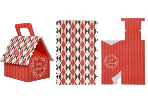 Boîte cadeau de Noël avec poignée 120 x 100 x 140 mm - 25 pcs-3