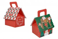 Christmas gift box with handle 120x100x140 mm - 25 pcs