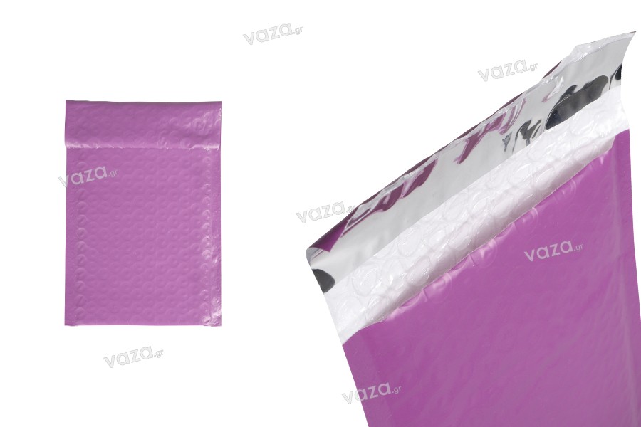 Envelopes with airplast 10x18 cm in purple matte color - 10 pcs