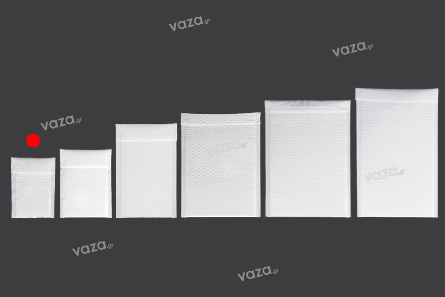 Enveloppes à bulles d'air aux dimensions 9 x 15 cm en blanc mat - 10 pcs