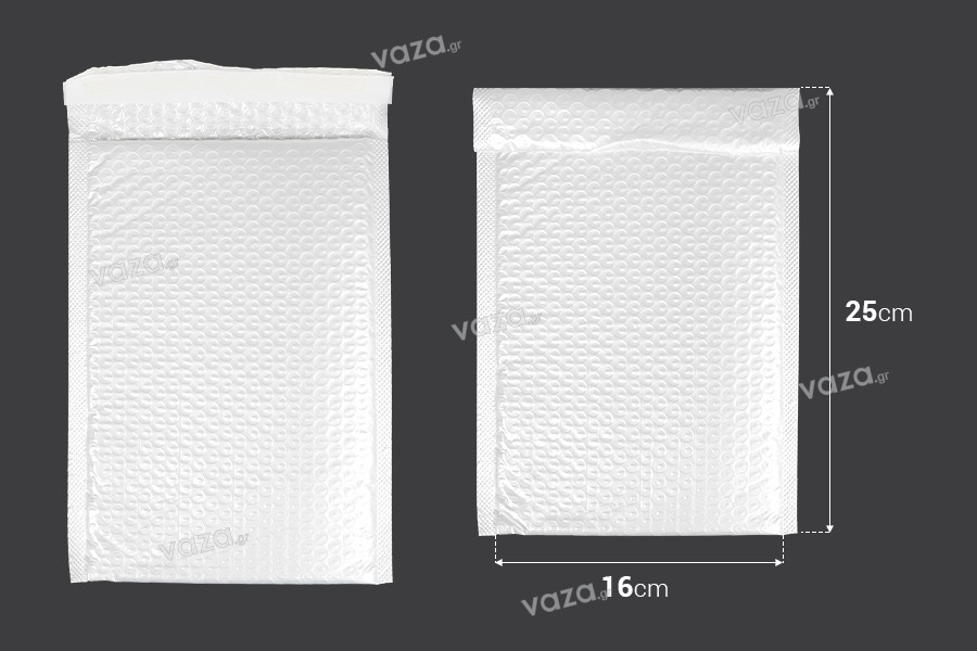 Enveloppes à bulles d'air aux dimensions 16 x 25 cm en blanc mat - 10 pcs