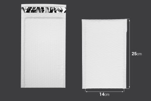 Enveloppes à bulles d'air aux dimensions 14 x 25 cm en blanc mat - 10 pcs-εικόνα_διαστάσεις