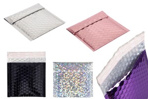 Enveloppes à bulles d'air aux dimensions 13 x 13 cm en différentes teintes brillantes - 10 pcs-εικόνα_προϊοντική