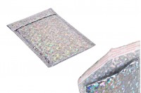 Buste imbottite 13x20 cm di colore argento iridescente - 10 pezzi.