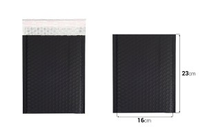 Umschläge mit Airplast 16x23cm in schwarz matt - 10 Stück-εικόνα_διαστάσεις