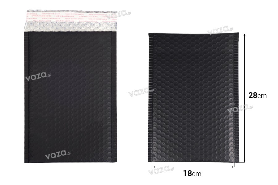 Envelopes with airplast 18x28 cm in black matte color - 10 pcs
